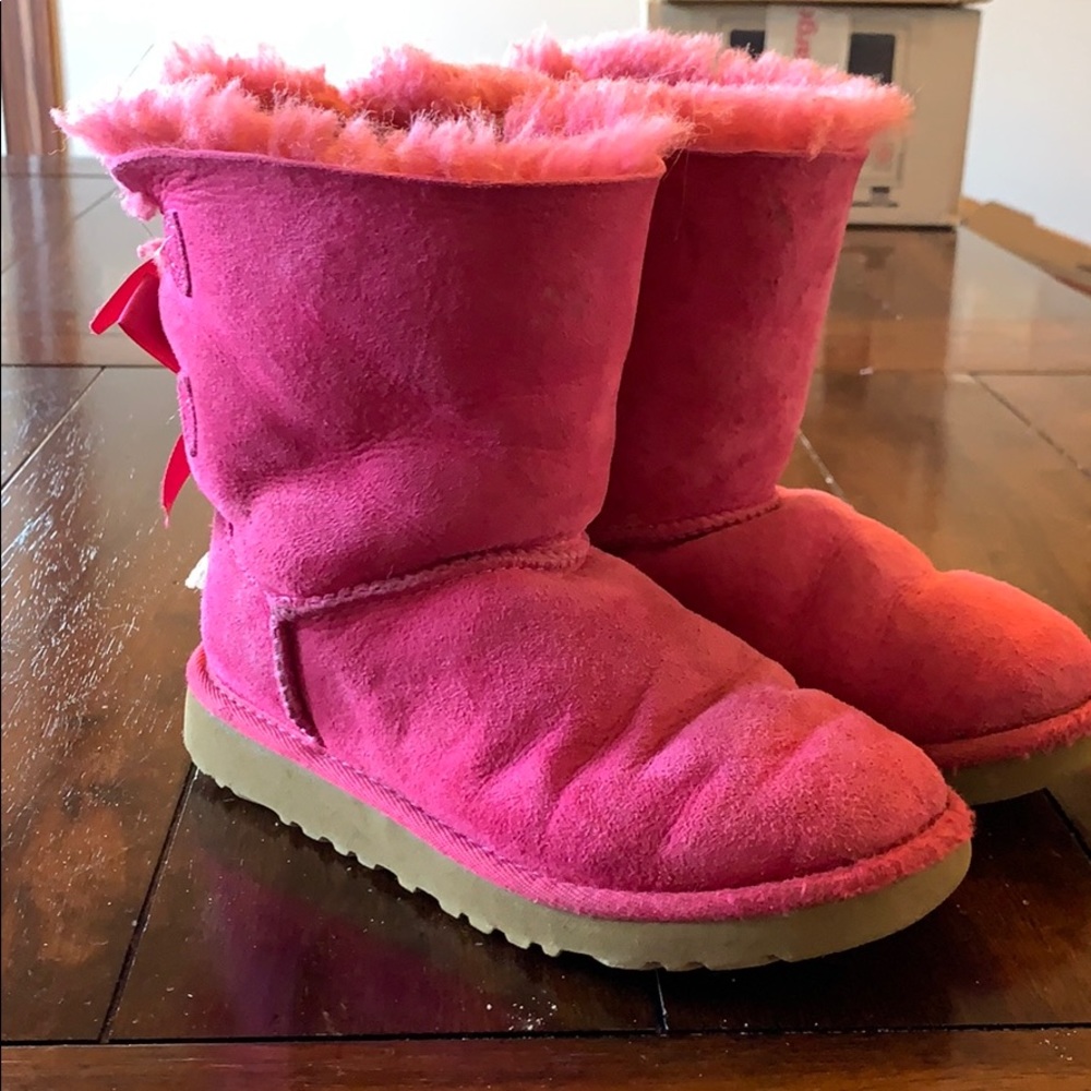Pink UGG Bailey Bow Boots